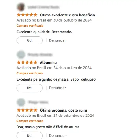 Opinião dos consumidores a respeito da albumina naturovos.